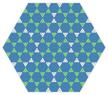 Image showing two levels of a multi-levelled hexagonal grid.